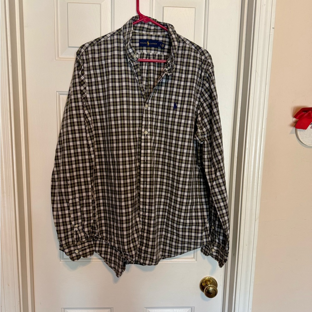 Ralph Lauren Men’s Black and White Plaid Button-Down Shirt